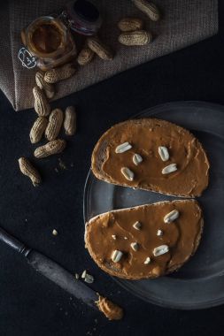 Fıstık ezmesi sandviç yemek arka plan