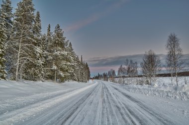 Finlandiya'daki kış yol