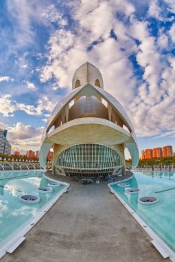 Opera house in the City of Arts and Sciences complex in Valencia clipart