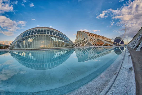 Complejo Panorama de Ciudad de las Artes y las Ciencias en Valencia — Foto de Stock