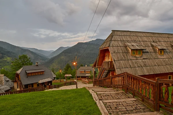 Mokra Gora, Serbia - June 02, 2017: Drvengrad village in Western — Stock Photo, Image
