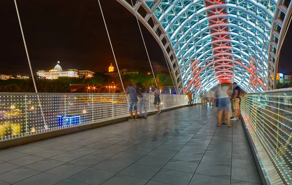 Bridge of Peace in Tbilisi at Night — Stock Photo, Image