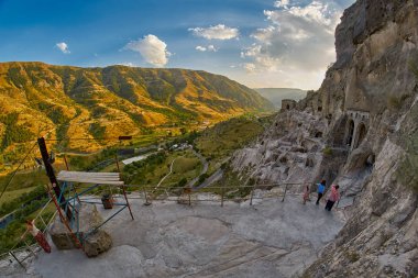 Vardzia dağın mağara kasaba Gürcistan '