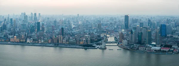 Panoramic view of the bund in shanghai — Stock Photo, Image