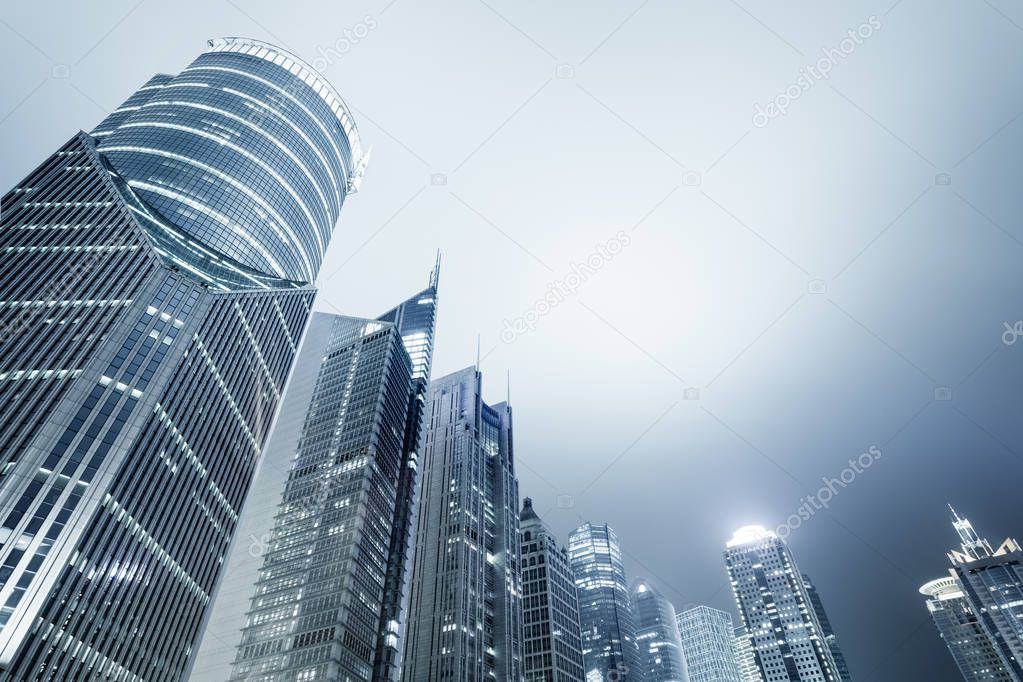 shanghai modern financial buildings skyline