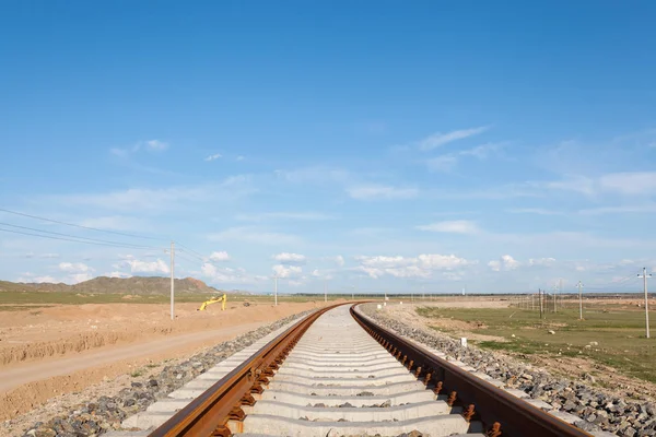 Järnvägen i prärien — Stockfoto