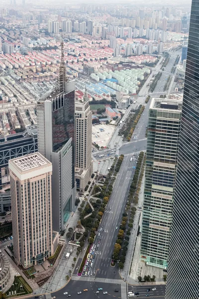 Overlooking shanghai lujiazui — Stock Photo, Image