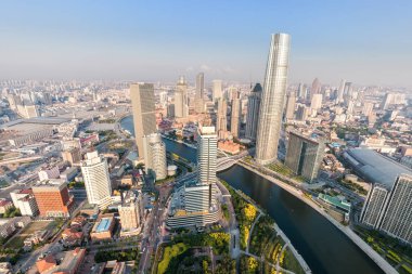 tianjin cityscape havadan görünümü
