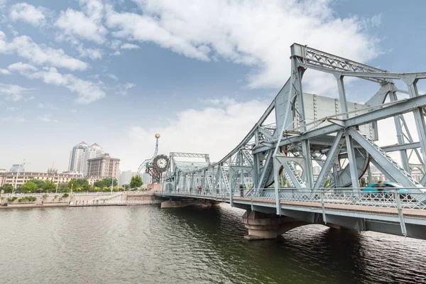 Primo piano del ponte tianjin jiefang — Foto Stock