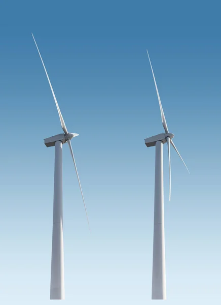 Wind turbines isolated — Stock Photo, Image