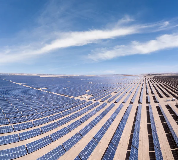 Solar power plants panorama — Stock Photo, Image