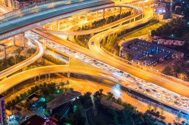 Şehir değişim closeup trafik sıkışıklığı ile