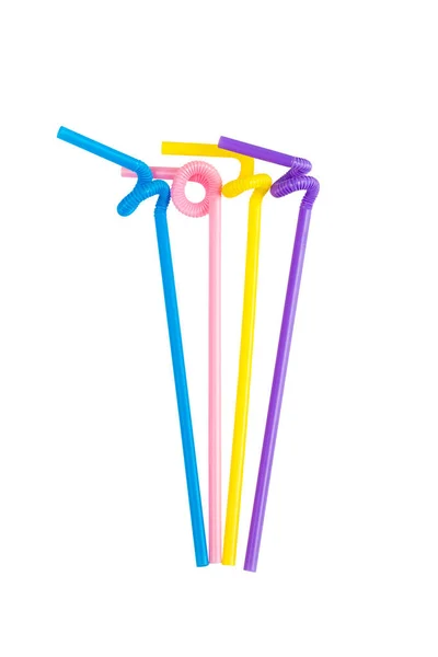 Colorful drinking straws isolated — Stock Photo, Image