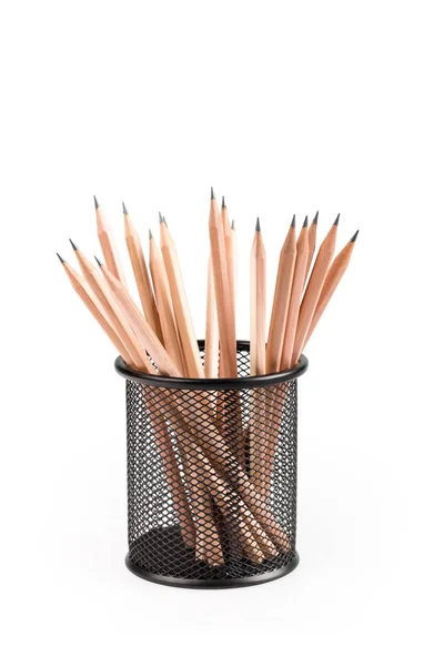 Lead pencils in metal pot — Stock Photo, Image