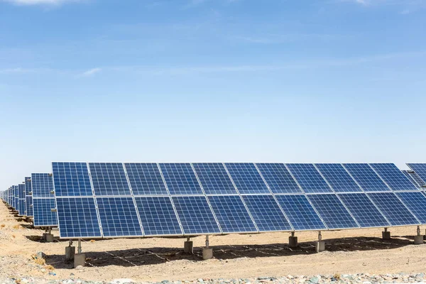 Solar energy on gobi desert — Stock Photo, Image