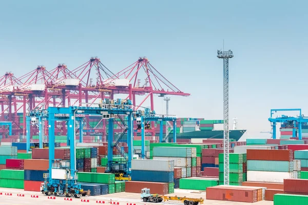 Nahaufnahme Containerhafen — Stockfoto