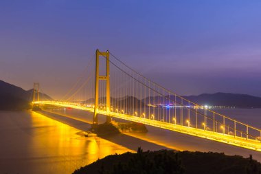 Zhoushan xihoumen köprü gece görünümü