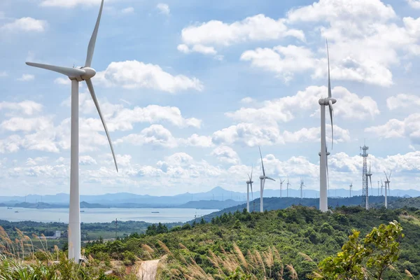 Gölün yanında Rüzgar Çiftliği