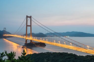 gece Zhoushan xihoumen Köprüsü