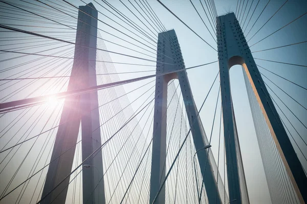 Primer plano del puente cableado — Foto de Stock