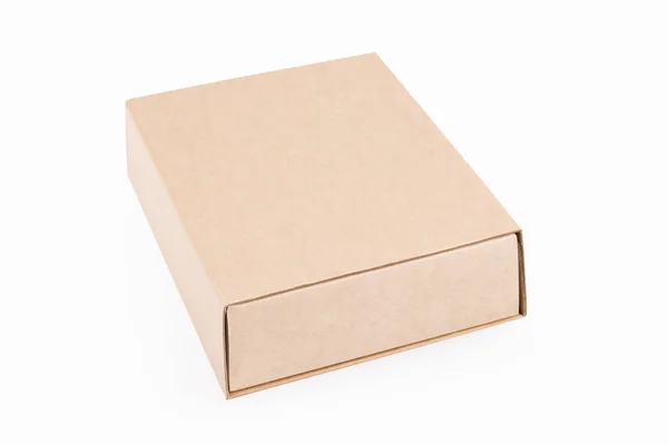 Brown paper box isolated — Stock Photo, Image