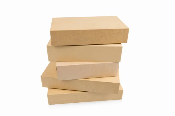 Some brown paper boxes isolated — Stock Photo, Image