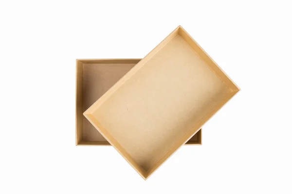 Empty brown paper box isolated — Stock Photo, Image