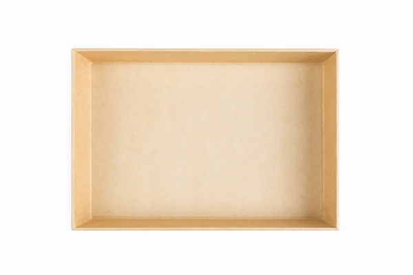 Pusty kraft papier pudełko na białym tle — Zdjęcie stockowe