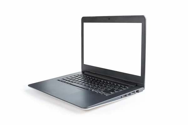 Laptop isolated with blank screen — Stock Photo, Image