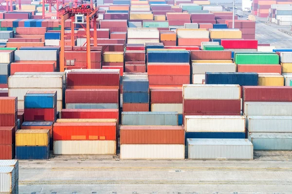 Container depot background — Stock Photo, Image