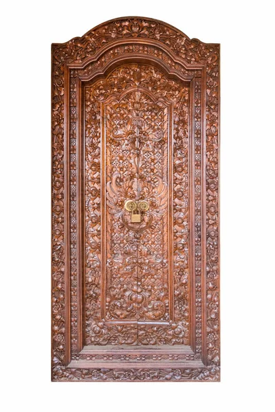 Hermosa puerta de madera vieja aislada — Foto de Stock