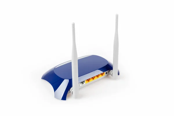 Router geïsoleerd op wit — Stockfoto