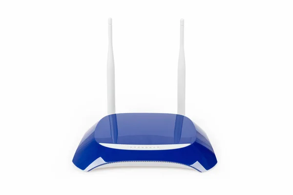 Blauwe router geïsoleerd — Stockfoto