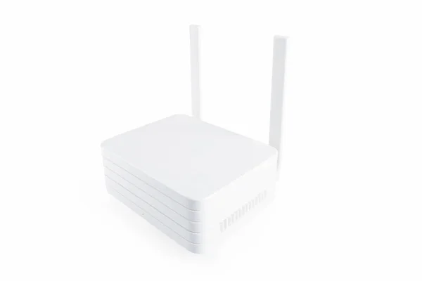 Elszigetelt fehér router — Stock Fotó