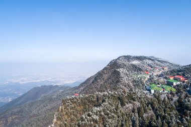 lushan Dağı kış havadan görünümü