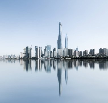 manzarası ve yansıma Şanghay