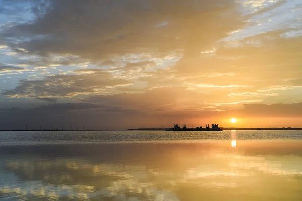 Qarhan Salt Lake Sunset Golmud City Qinghai Province China — Stock Photo, Image