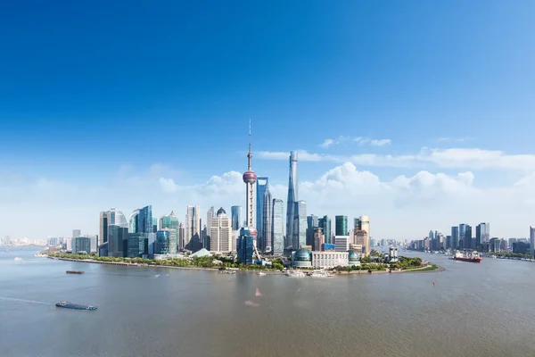 Affascinante Skyline Shanghai Durante Giorno Globalizzazione Sfondo Delle Città Del — Foto Stock