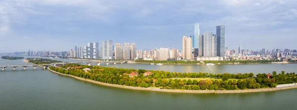 Changsha Skyline Panorama Güzel Xiang Nehri Hunan Bölgesi Çin — Stok fotoğraf