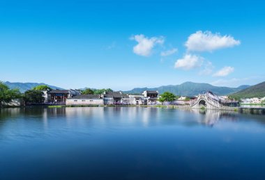 pitoresk antik köy, Hongcun kasabası, anhui bölgesi, Çin