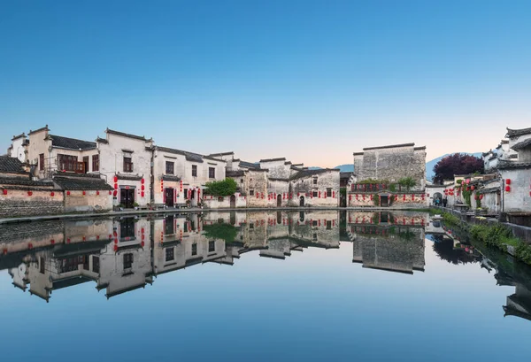 Chinesische Alte Häuser Frühen Morgen Hongcun Stadt Southern Anhui China — Stockfoto