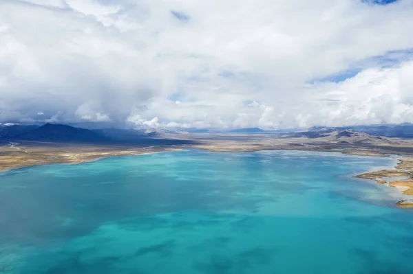 Luchtfoto Uitzicht Plateau Meer Prachtig Landschap Van Qinghai Tibet Plateau — Stockfoto