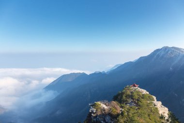 Kış başında Lushan Dağı manzarası, Jiangxi ili, Çin