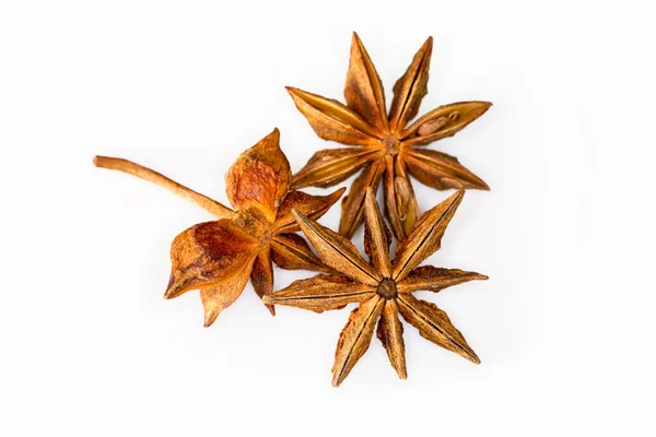 Star Anise Isolated White Traditional Food Condiments One Most Popular — Stock Photo, Image