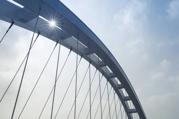 Viga Arco Del Puente Colgante Primer Plano —  Fotos de Stock