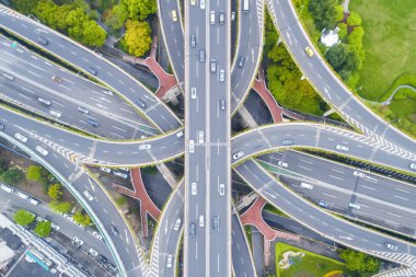 Shanghai yanan doğu yolu kavşağı yakın çekim