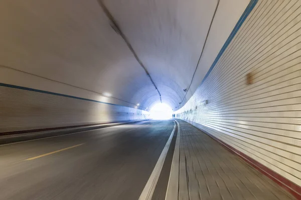 Tunnel Motion Blur Background Bright Exit — Stock Photo, Image