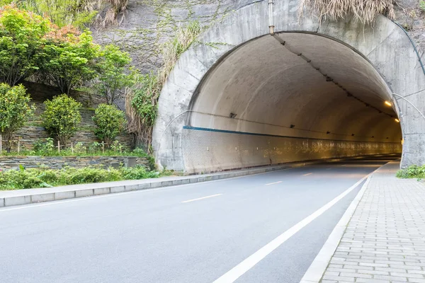 Túnel Entrada Primer Plano Fondo Carretera —  Fotos de Stock