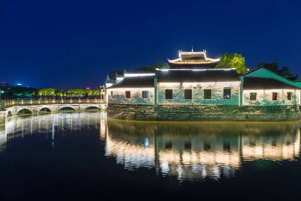 Escena Noche Ciudad Jiujiang Del Pabellón Agua Humo Provincia Jiangxi —  Fotos de Stock