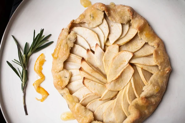 Apple Galette met olijfolie korst — Stockfoto